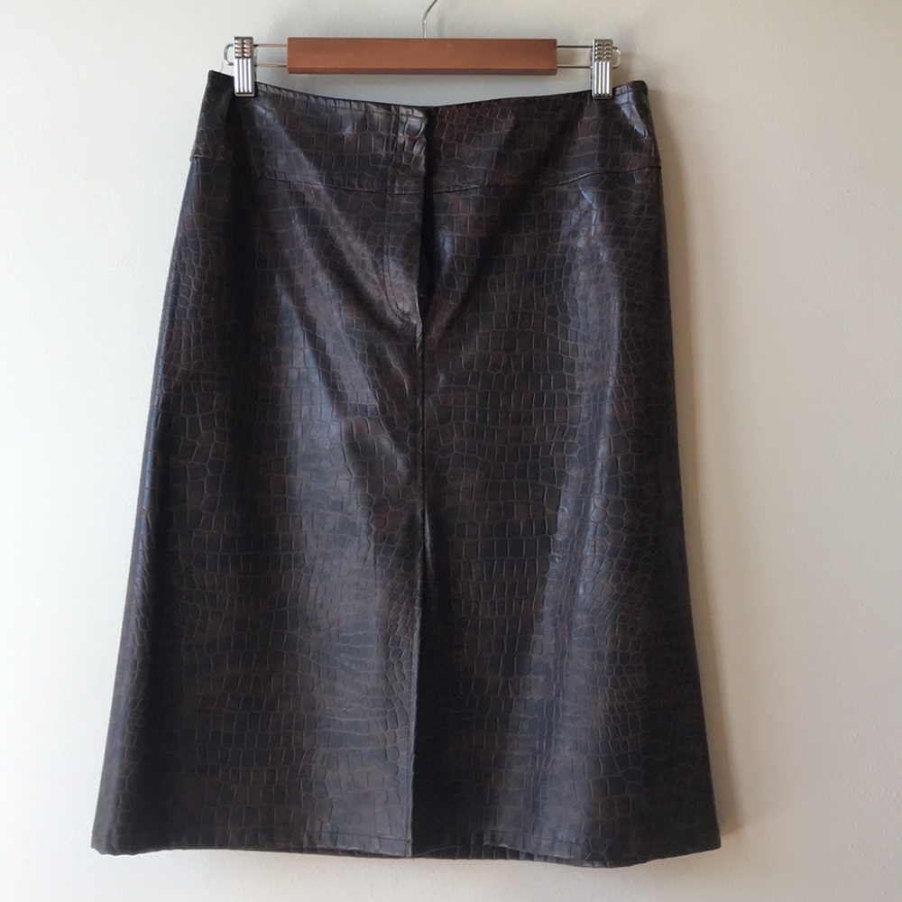 Nanette LePore Alligator print vinyl skirt